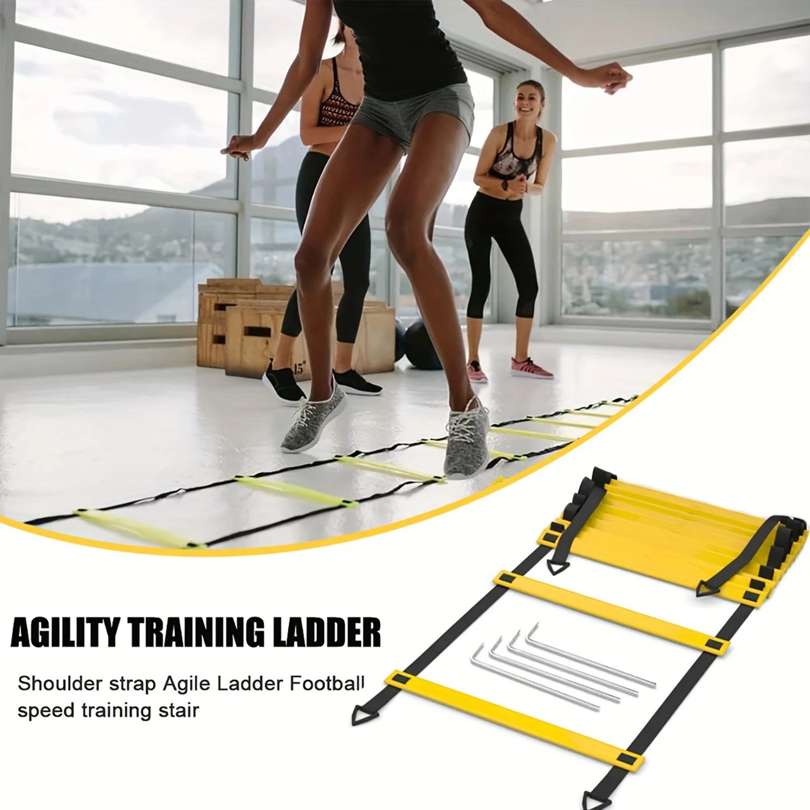 

Newly Step Speed Training Soft Ladder Foldable Adjustable Rungs Agility Ladder for Versatile Speed Fitness Training