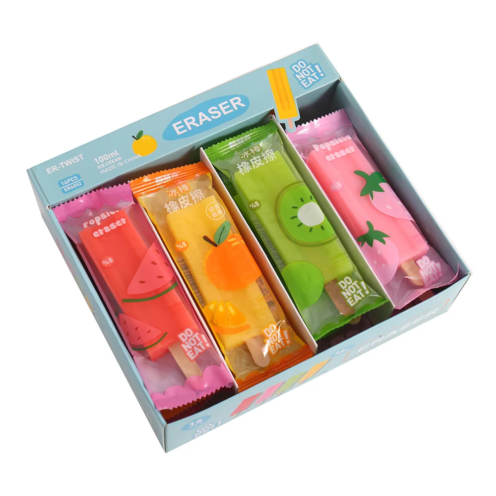 Ice Cream Eraser Children Prize Cross Border Eraser Factory Wholesale PVC Eco Friendly Eraser Gift