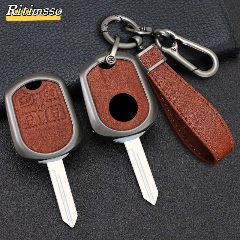 Zinc Alloy Car Key Case Cover for Ford Explorer Flex Taurus Edge F-150 Smart Keyless Enter Fob 5 Buttons Car Accessories