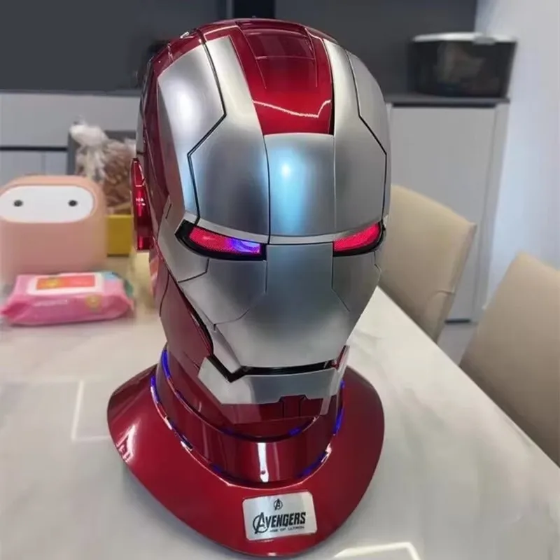 

1/1 Iron Man Mk5 Helmet Automatic Mask Remote And Voice Control Collection Level Iron Man Autoking With Led Light Figure For Boy