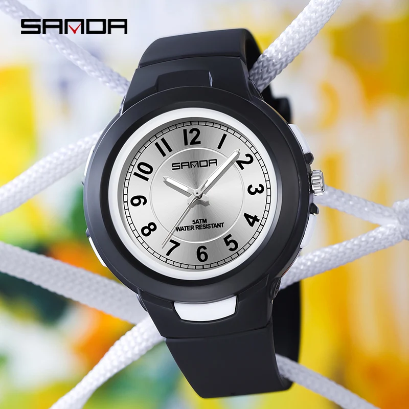 SANDA-reloj analógico de cuarzo para hombre y mujer, accesorio de pulsera resistente al agua con movimiento de cuarzo, complemento masculino de