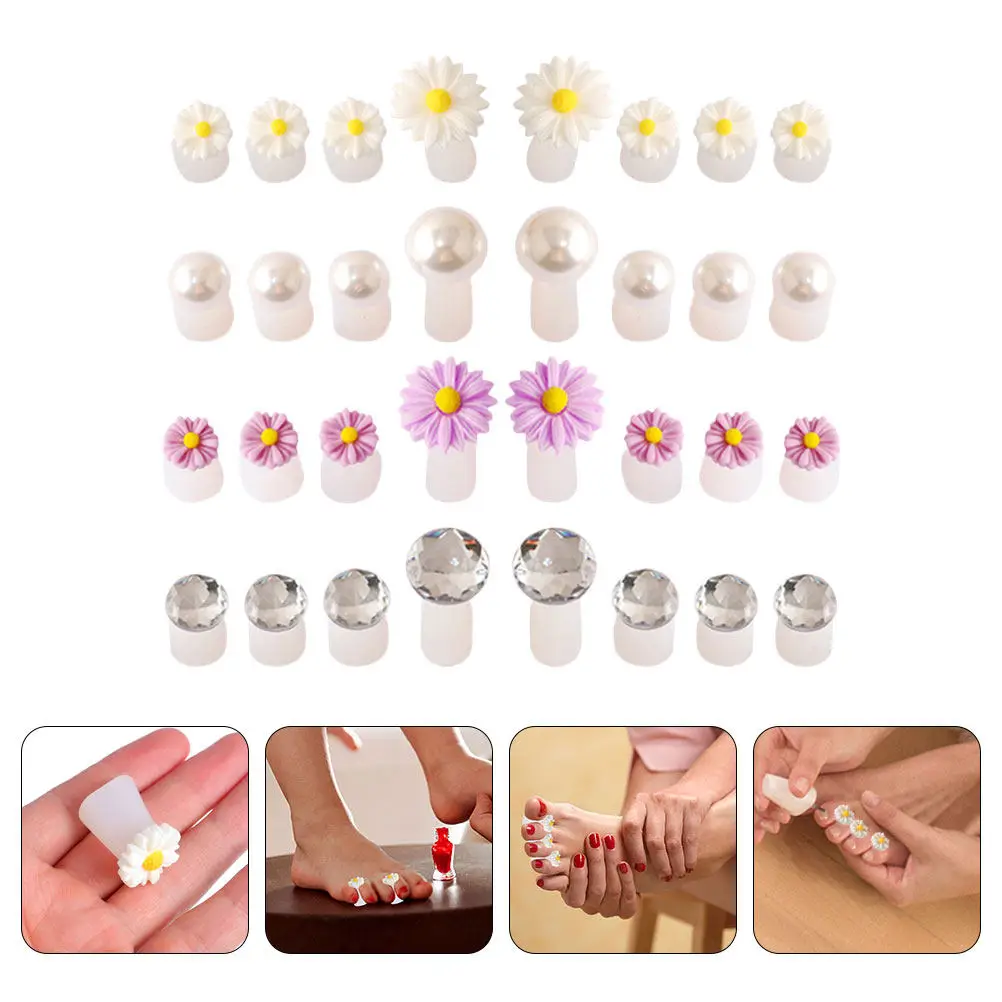 

32Pcs Wear-Resistant Toe Separators Simple Design Nail Art Toe Dividers Manicure Pedicure Separator Tools Reusable Portable