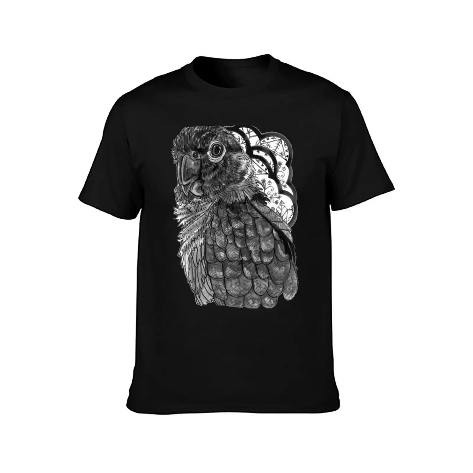 Greyscale Conure T-Shirt Comfortable Workout Short Sleeve Shirt
