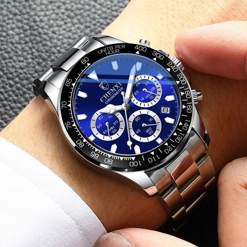 Imagen 2 del producto CHENXI Calendario de moda Relojes para hombre Reloj de cuarzo de lujo de negocios de alta calidad para hombres Reloj de pulsera con fecha automática de acero inoxidable