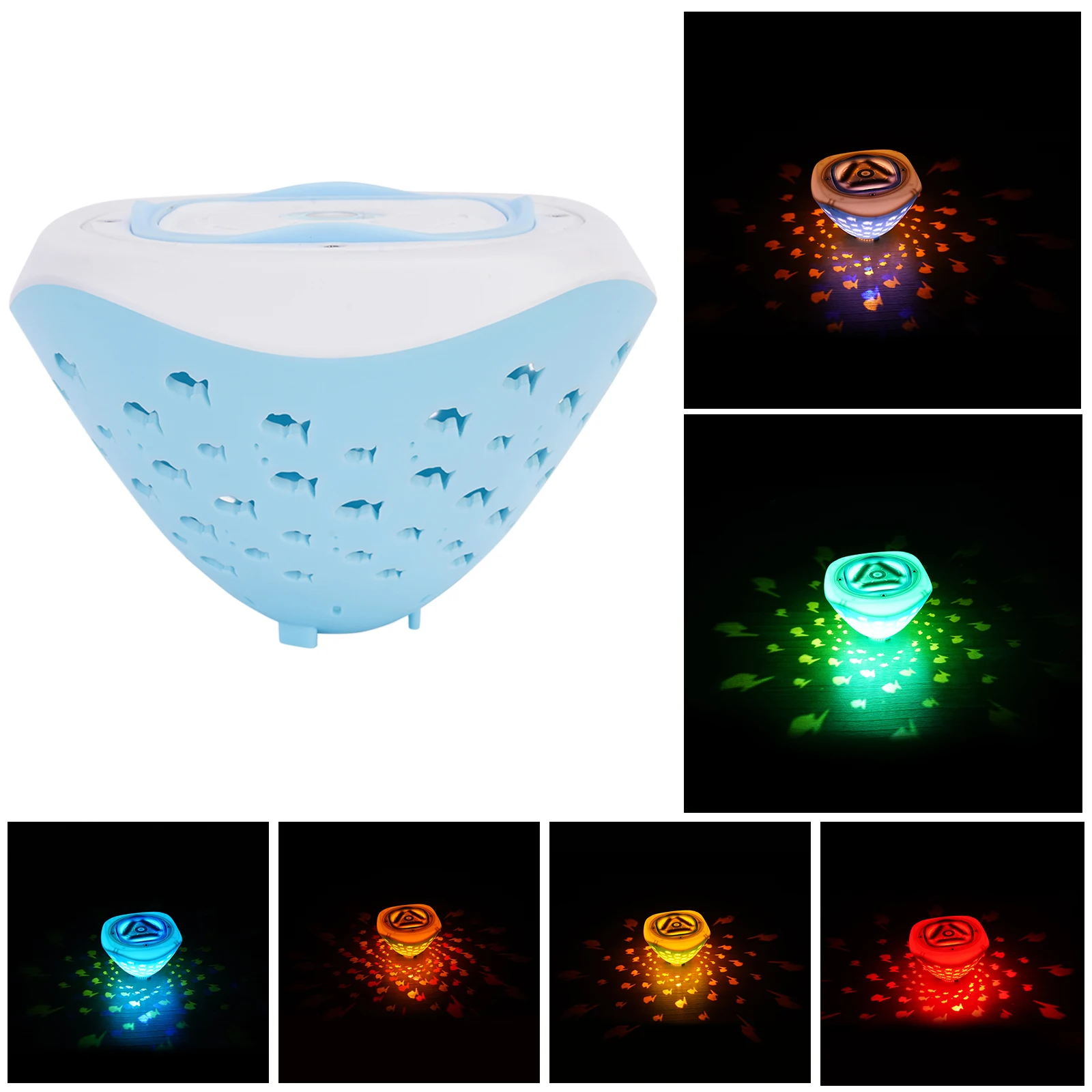 Multi Color Underwater Lamp Fish Pattern Floating Night Lights 4 Colors Battery Operated for Disco Pool Party