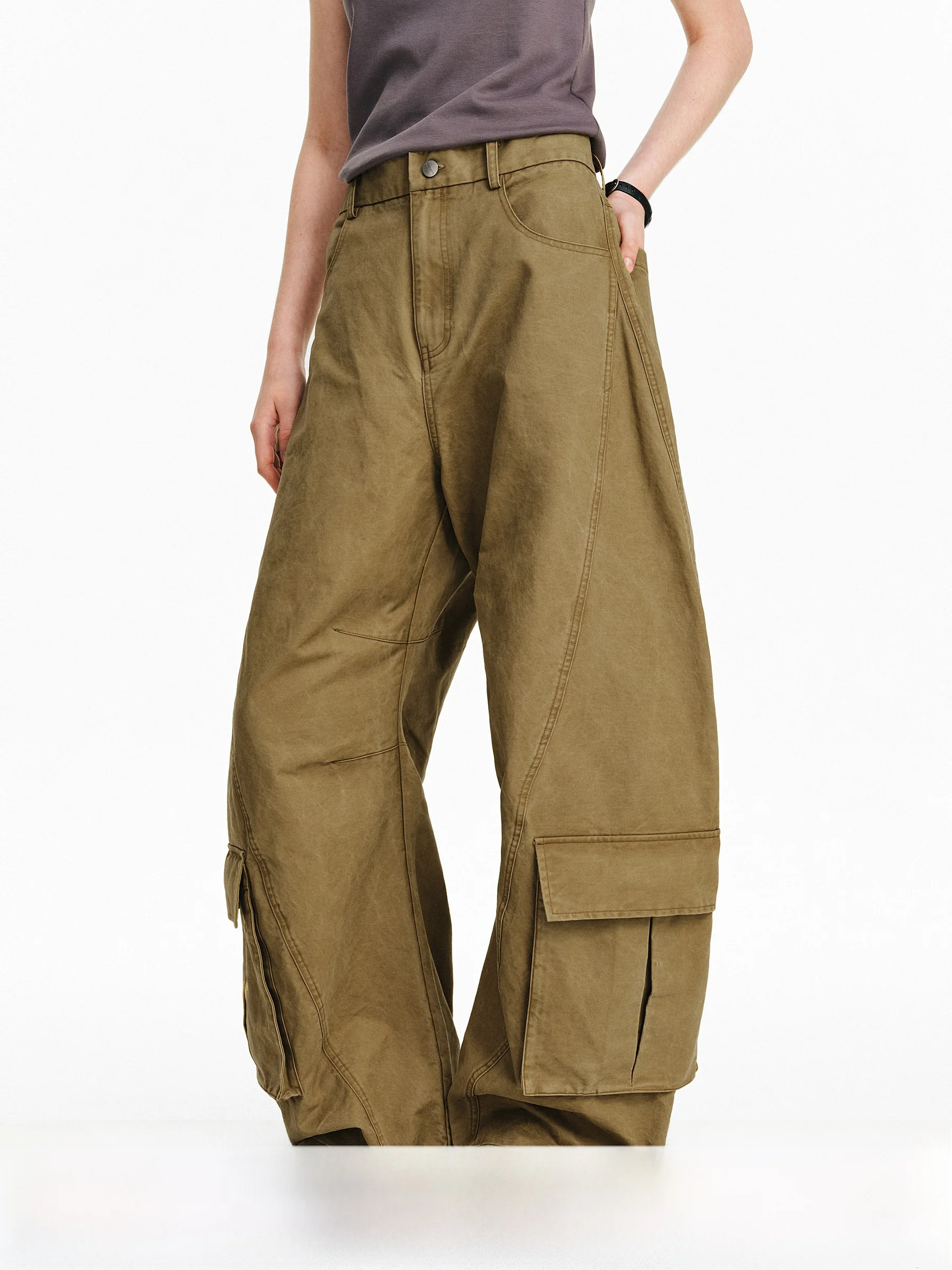 

PCLP Men's Casual Loose Fit Cargo Pants Summer Breathable Straight Leg Pants Comfortable Cotton Youth Faion Trendy