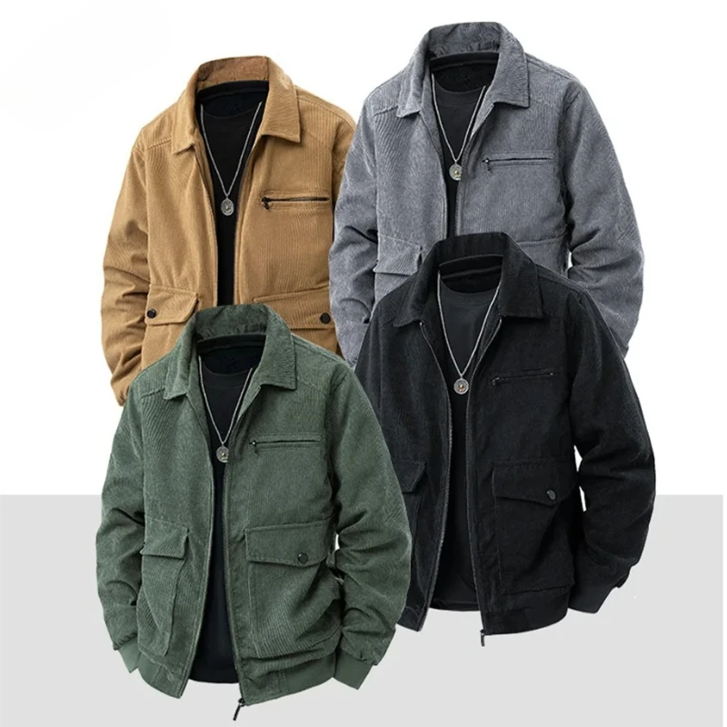 الرجال سروال قصير التلبيب سترة الأمريكية خمر ملابس العمل معطف بياقة الرجال ربيع الخريف الحد الأدنى تنوعا الرجال الأعمال القمم