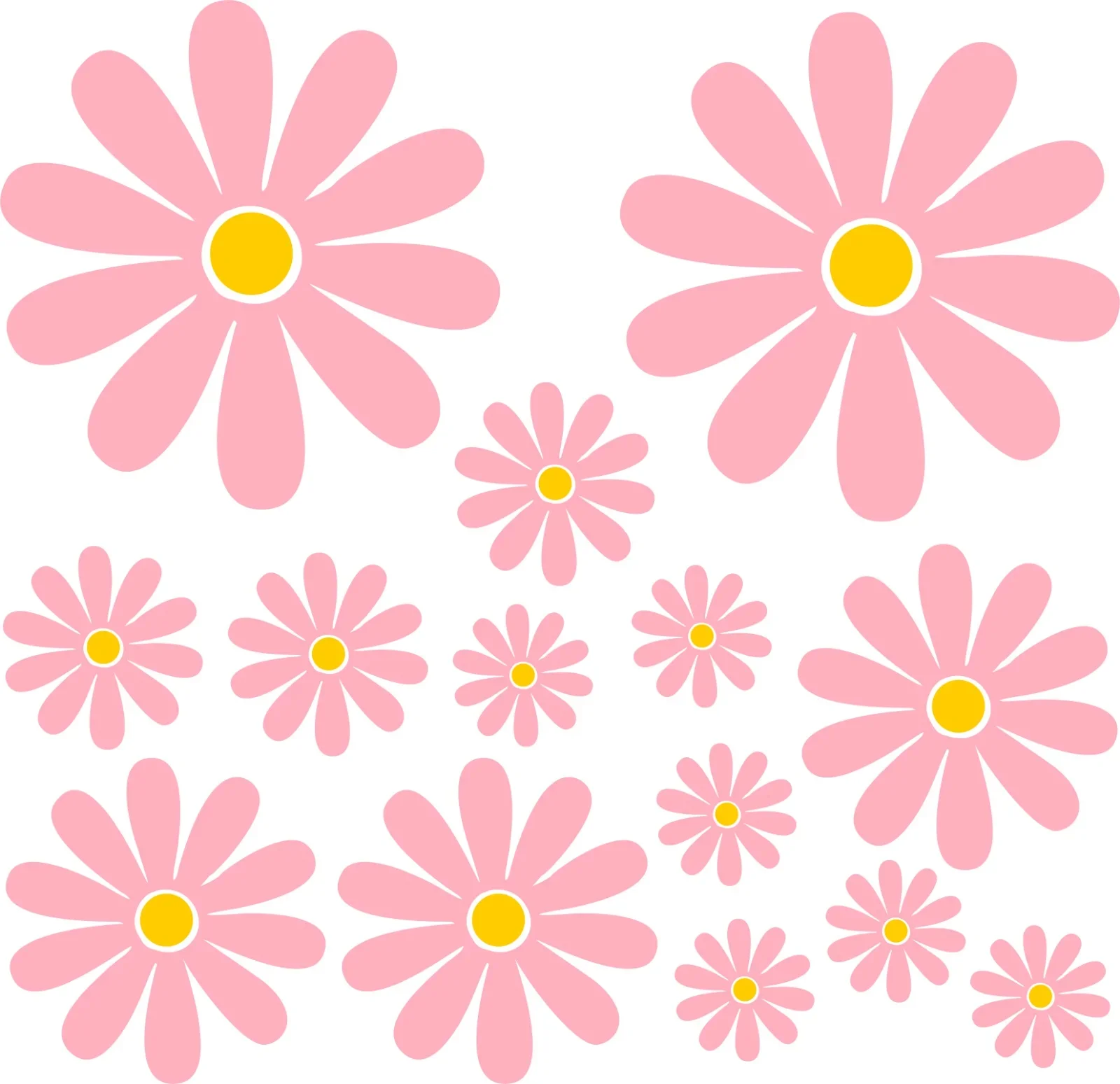 Car Sticker for 1Set Daisies 14 Set of Vinyl for Motorcycle Car Fridge Decal Camper Waterproof Laptop Sticker,20CM