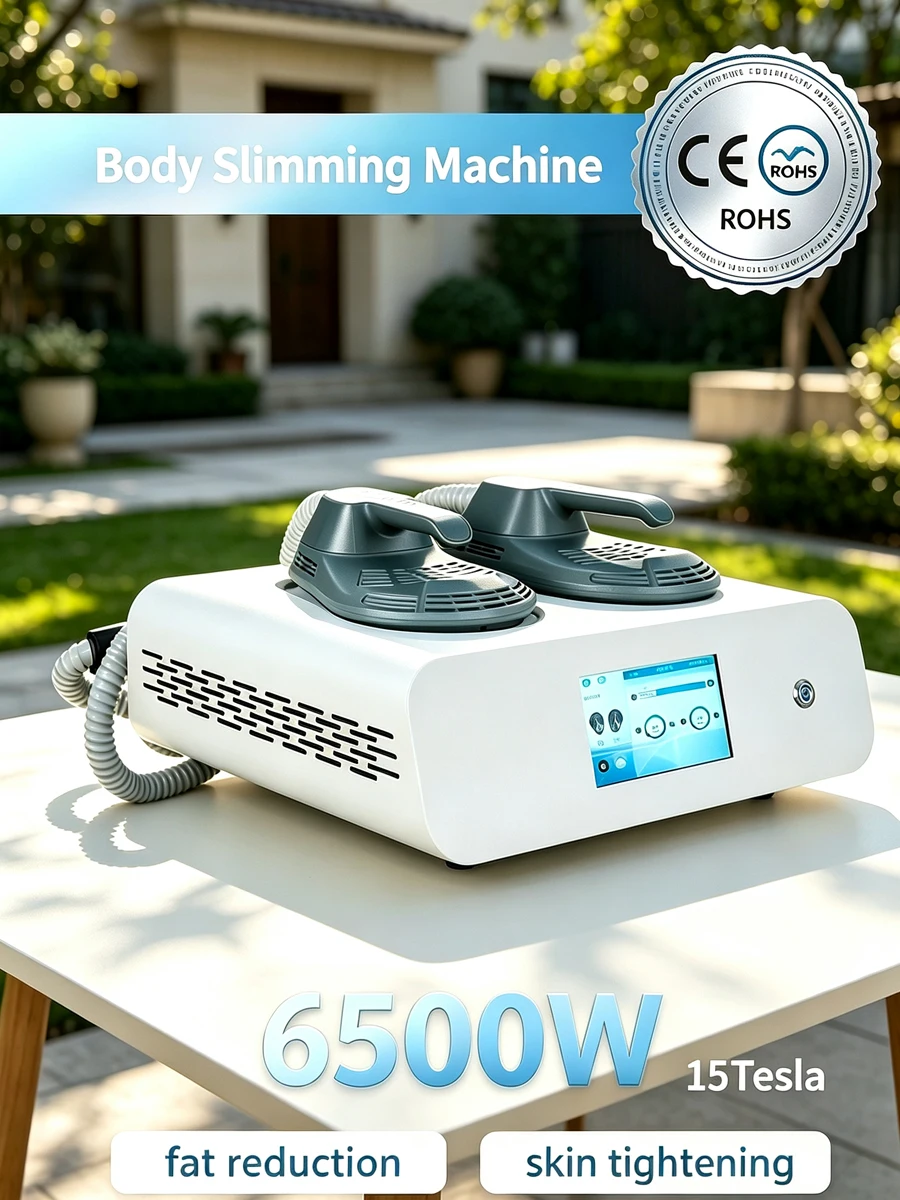 2 Handle EMS RF Magnetic Slimming Machine With Custom Logo 8 Languages Fat Reduction Body Contouring Device