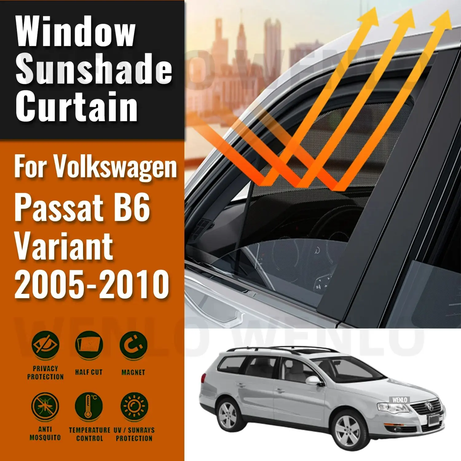 

For Volkswagen Passat B6 Wagon 2005-2010 Magnetic Car Sunshade Shield Front Windshield Curtain Rear Side Baby Window Sun Shade