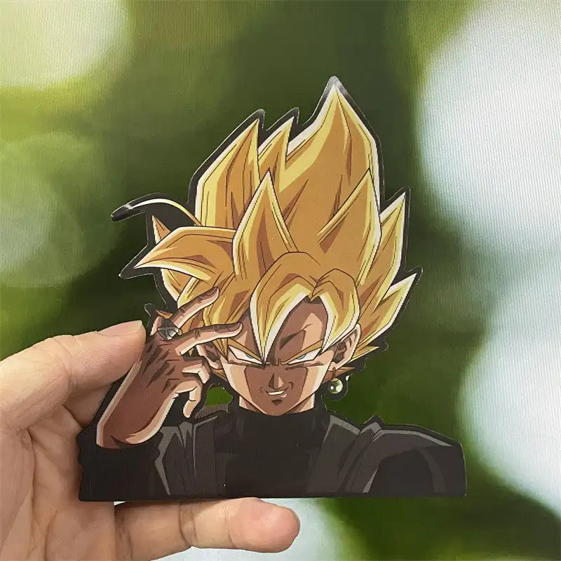 Dragon Ball Z Red Hair Goku Anime Figure Motion Stickers Car Sticker Notebook Waterproof Decal Toy Wall Sticker Kids Toys Gifts