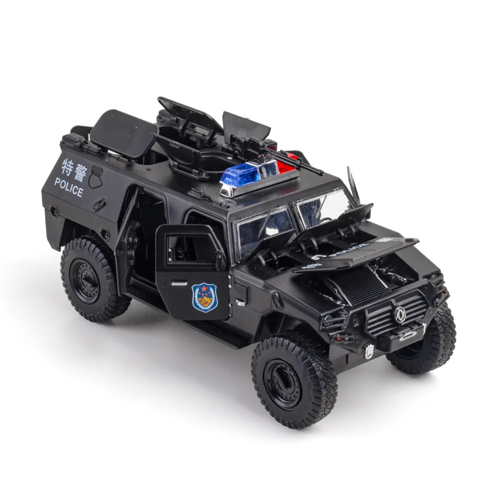 1:24 Militaire Refit Gepantserde Auto Legering Diecasts Speelgoed Terreinvoertuigen Tank Model Metalen Politie Explosieveilige Auto Model Kids gift