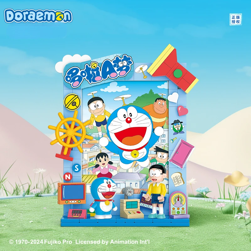 Doraemon Blue Fatty Photo Frame Réfrigérateur Autocollant Jouet décennie s de Construction ChimPlay Assembler Mobile Pendentif Modèle Anime Cadeau