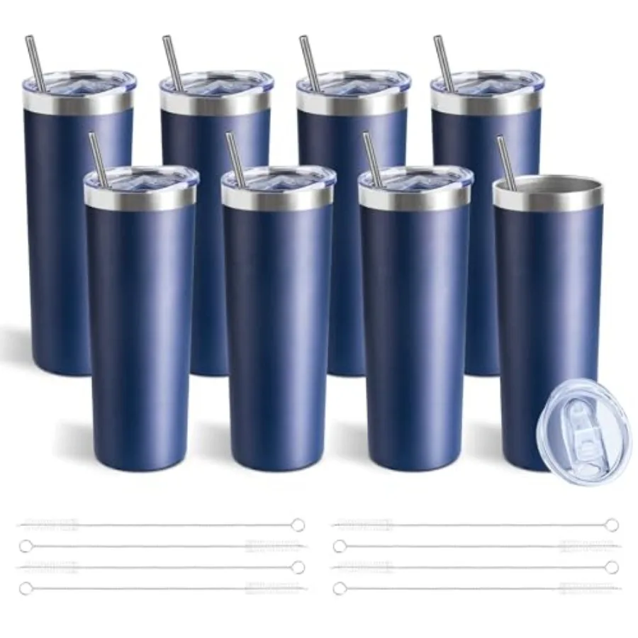

Термокружка Skinny Tumbler с крышкой и соломинкой, из нержавеющей стали, с двойными стенками, вакуумная изоляция, герметичная, для кофе, дорожная, термос