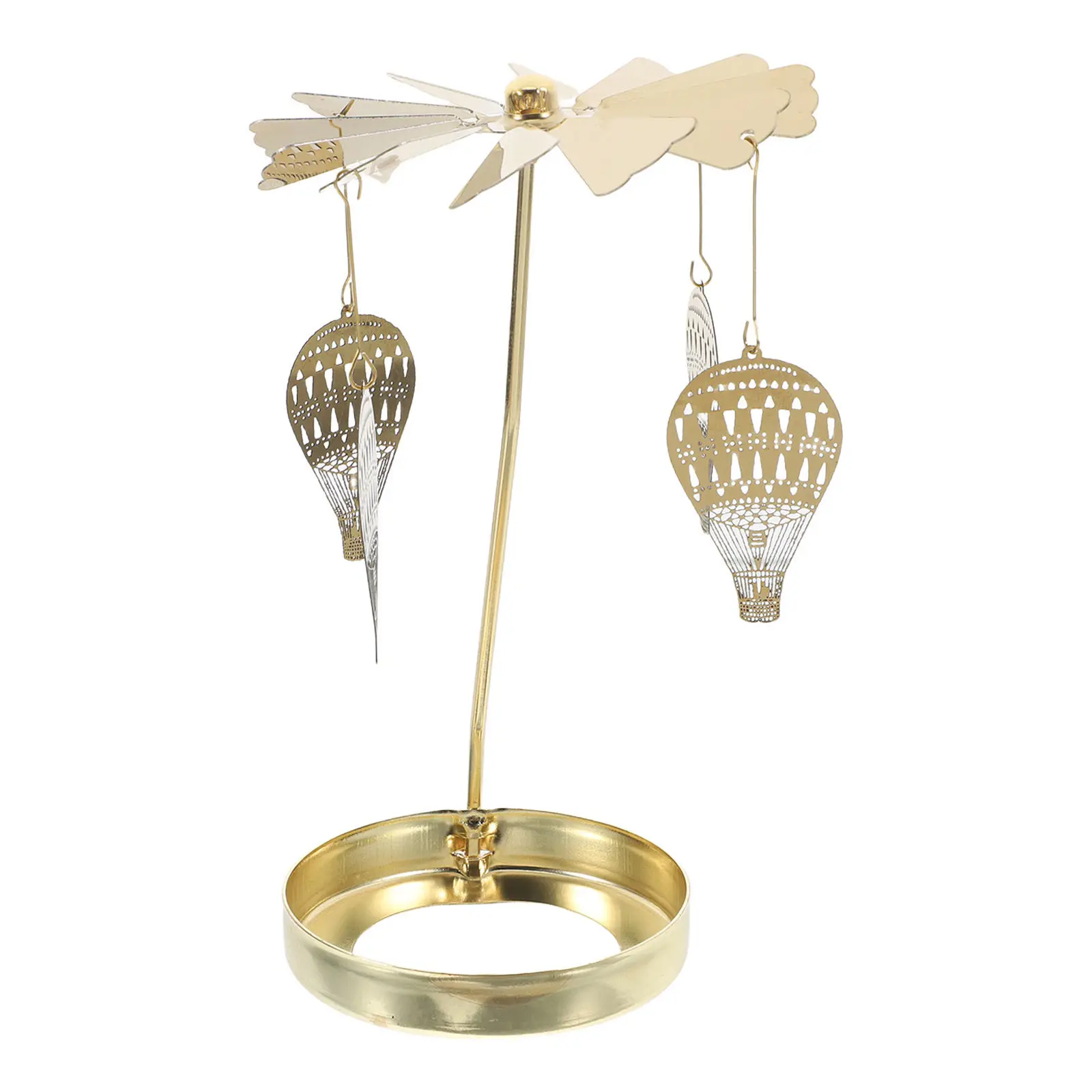 Rotating Metal Holder Spinning Tealight Stand Romantic Dinner Decor Table Centerpiece Automatic Rotation Stainless Steel