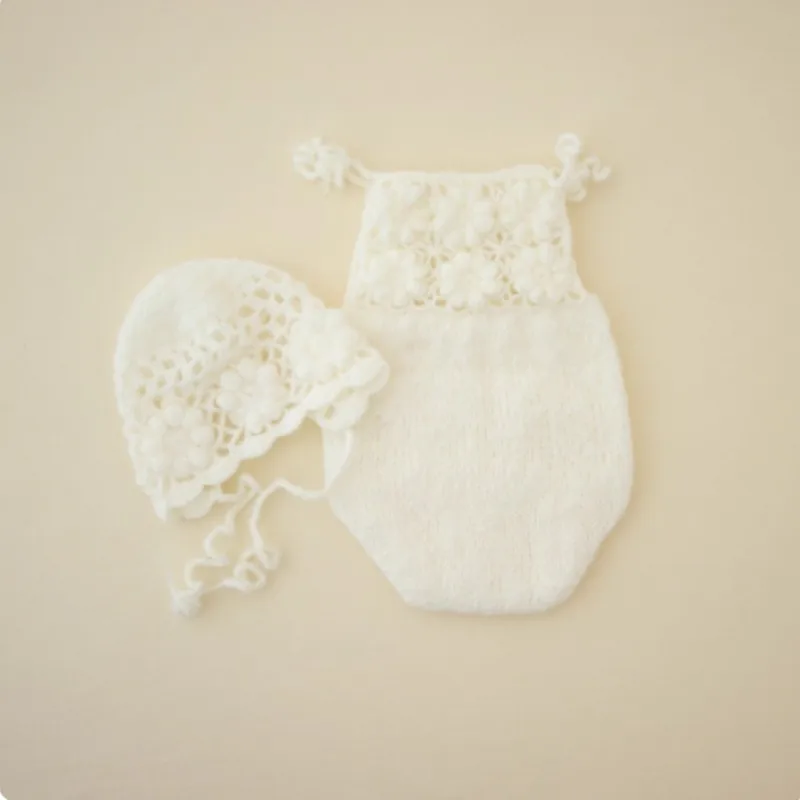 2027 Baby Mohair Romper for Newborn Photography Props, Handmade Photo Clothes