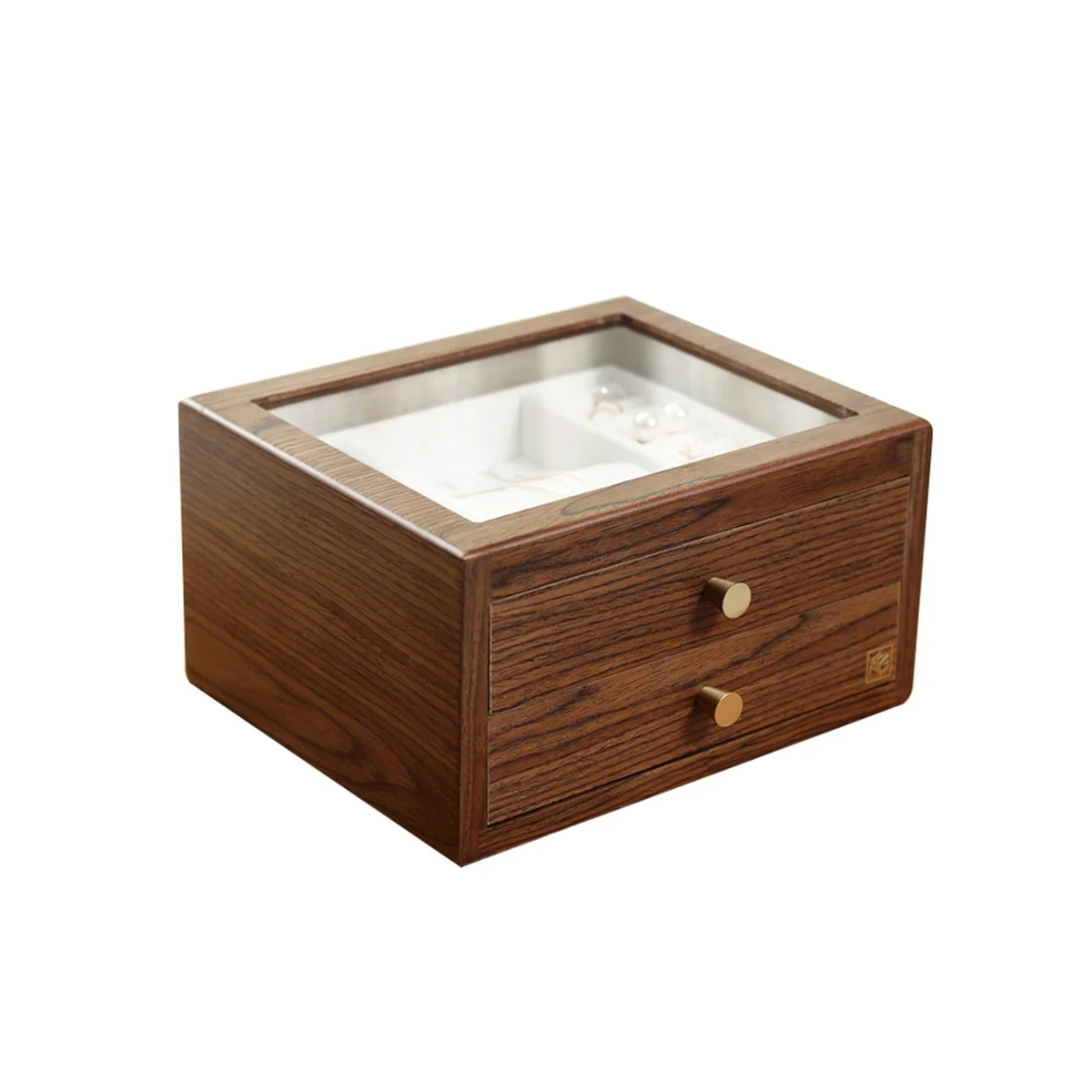 Black Walnut Storage Box Multilayer Drawer Type Bedside Locker Bedroom Desktop Cosmetic Container Home Walnut Color