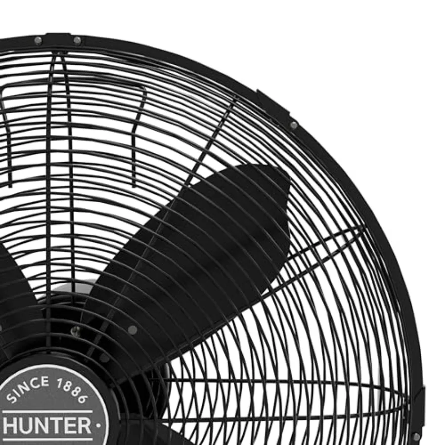 الكلاسيكية 16 بوصة. مروحة حائط 3 سرعات باللون الأسود غير اللامع مع تذبذب ورأس قابل للتعديل لتبريد الغرفة بشكل فعال مثالي للمنزل O #4