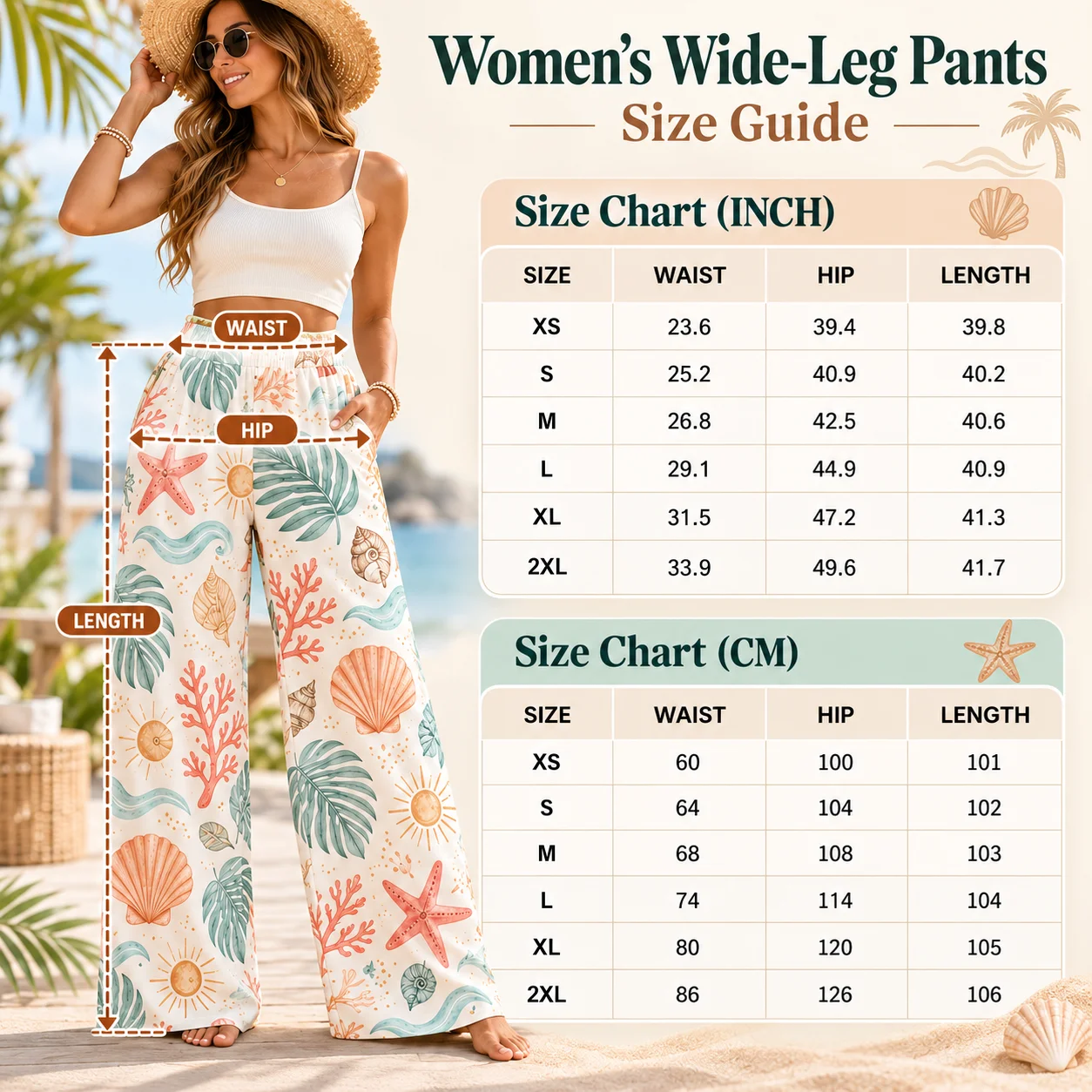 Custom Pattern Wide Leg Trousers, Women's All Over Print Pants, Lightweight Polyester Palazzo for Beach Yoga and Travel XS-2XL