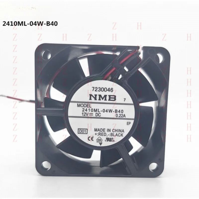 XXZ for   NMB 2410ML-04W-B40 6025 6CM 12V 0.22A Double Ball Chassis Cooling Fan 2 Wires