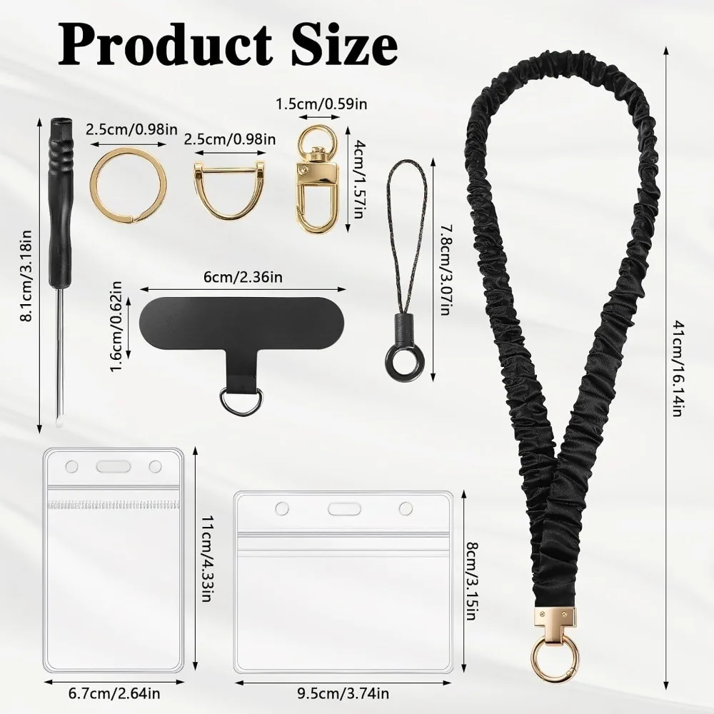 Scrunchie Lanyard for Id Badges - Elastic Cute Teacher Lanyard with Id Holder for Office Staff, Teacher Appreciation
