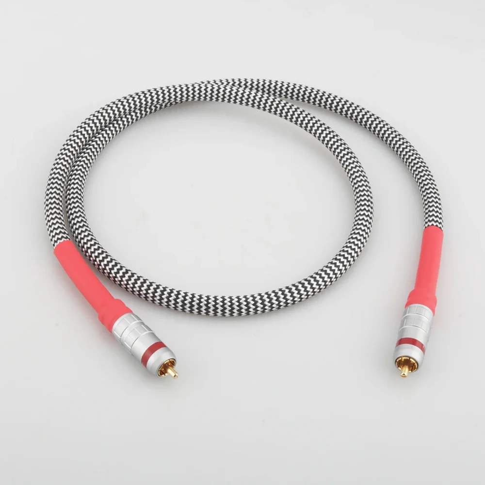 Audiocrast 75Ohm RCA Coaxial Cable Silver Plated HiFi Digital Subwoofer Signal Wire