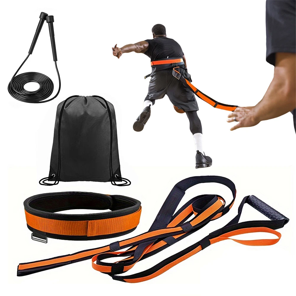 Speed Training Kit with Jump Rope Overload Running Resistance Harness Resistance Band for Sprint Football Basketball Soccer