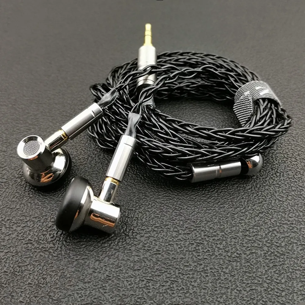 FENGRU Diy Earset2 Metal In Ear Earphone 32ohm Flat Head 14.2mm Driver Earbud Earplugs HIFI Earbud MMCX Detachable Cable