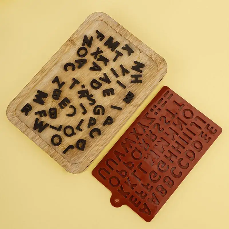 English Letter Silicone Molds For Candy Biscuit Chocolate Baking Moulds Making Tool Non-stick Happy Birthday Cake Decorations