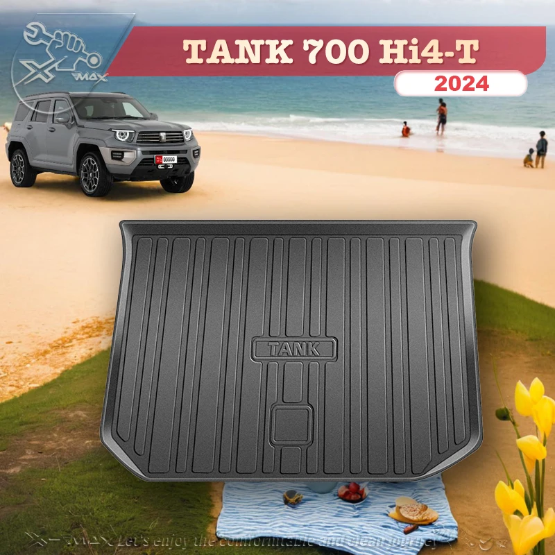 

For TANK 700 Hi4-T 2024 TPE Custom Fit Car Trunk Mat All Season Black Cargo Mat 3D Shaped Laser Measured Trunk Liners