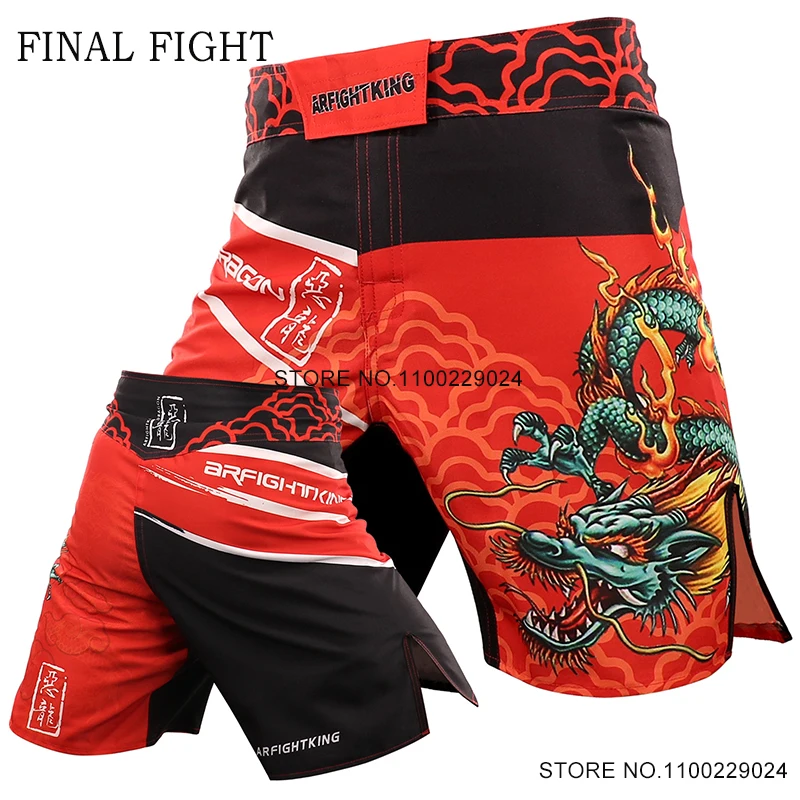 MMA Fight Shorts Dragon Sublimated Grappling Short Martial Arts Clothing Men's Kick Boxing Cage Fighting Training Sports Shorts