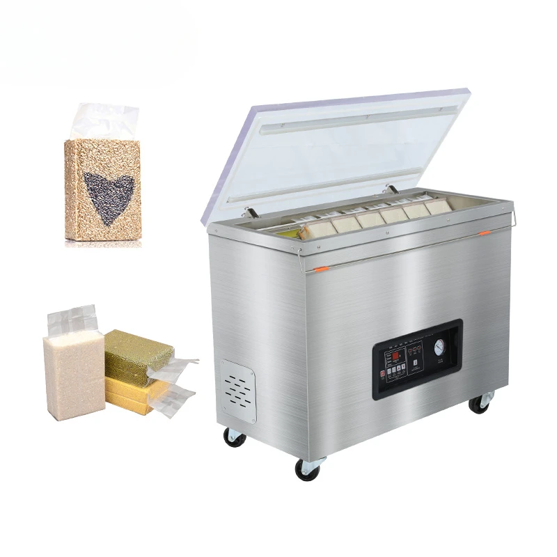 Large capacity meat, fish and vegetables vacuum packaging machine brick rice large size vacuum sealing