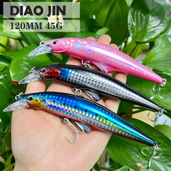 Lures Fishing Heavy Sinking Minnow Isca Pesca 120mm 45g Sea Bass Lures Fishing Tackle Long Casting Saltwater Artificial Bait