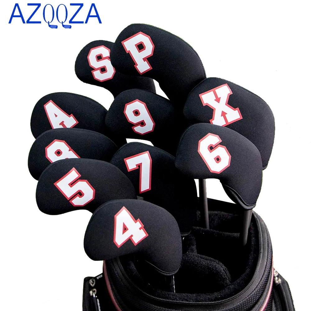 10pcs Neoprene Golf Iron Covers Headcovers,Golf Iron Head Covers Set-White Golf Iron Covers,Golf Clubs Irons-Protect Golf Clubs