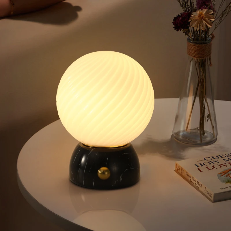 Wholesale Restaurant Decoration Cordless Travertine Table Lamp Battery Operated Bar Rechargeable Table Lamp stone base