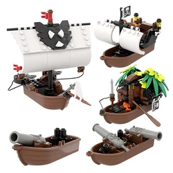 Pirate Ship Adventure Ocean Building Blocks MOC Display Sailboat Model Assembly Ornaments Creative Ocean Scene Expansion Toys