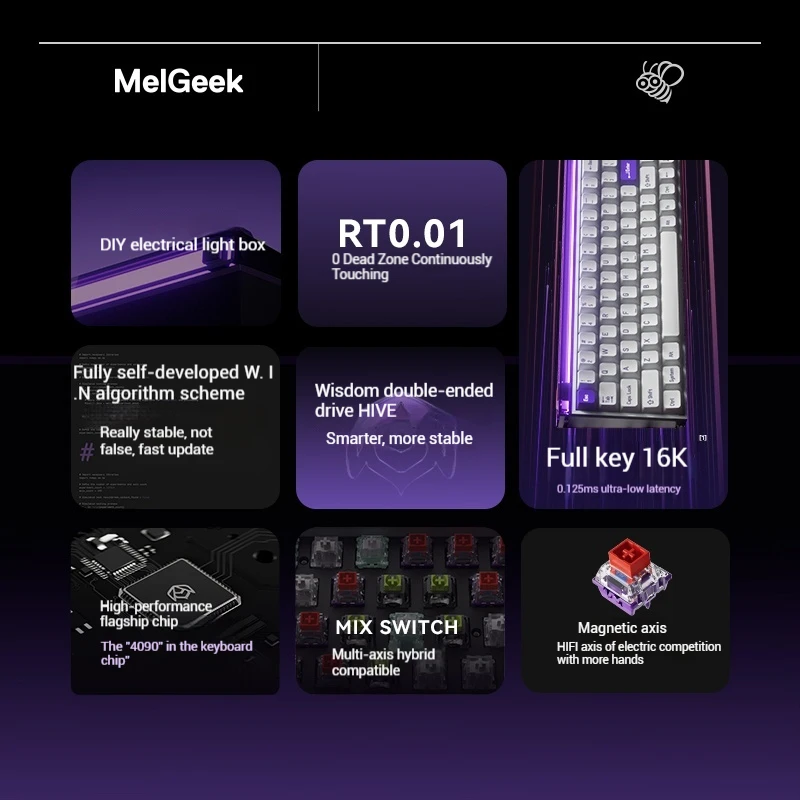 MelGeek MADE 68 Pro Ultra Mechanical Keyboard Magnetic Switch Wired RT Gaming Customized Esport 16k Rate 8K Polling Rate 0.125ms