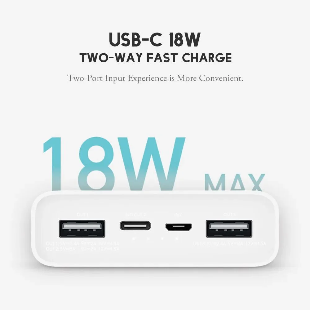 Xiaomi Power Bank 3 30000mAh External Battery PB3018ZM 3 USB Type-C Interface 18W Fast Charging for Xiaomi Iphone 15 16