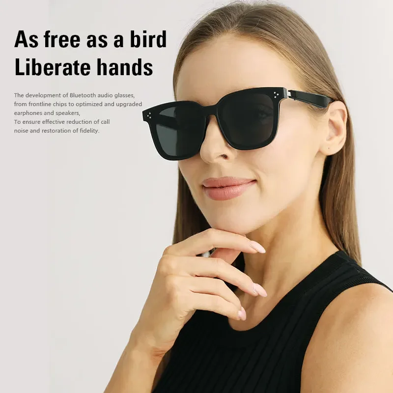 Smart Bluetooth Audio Glasses With Long Battery Life And Dual Device Connection Switch Anywhere UV 400 Protection Sunglasses