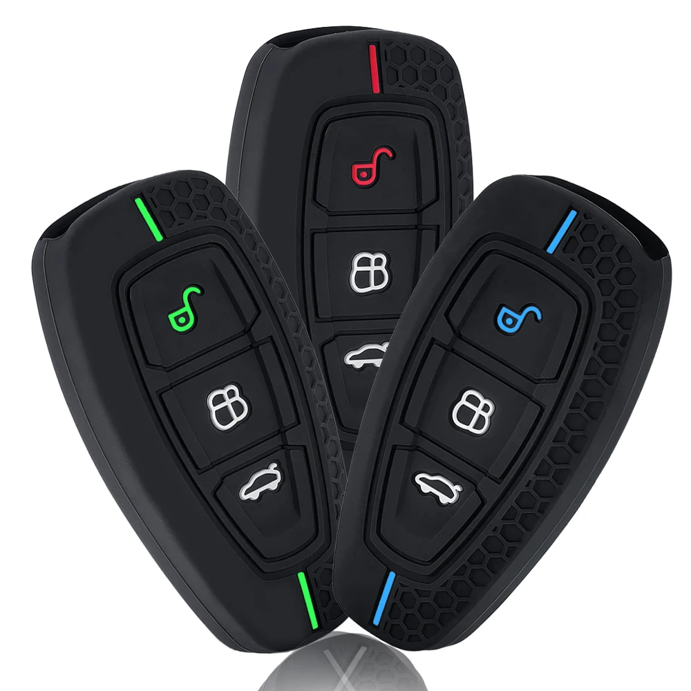 Nice Style 3 Button Car Key Case For Ford ST Grand C Max Focus Mondeo Kuga Fiesta Ecosport Transit Kuga Silicone Remote Key Case