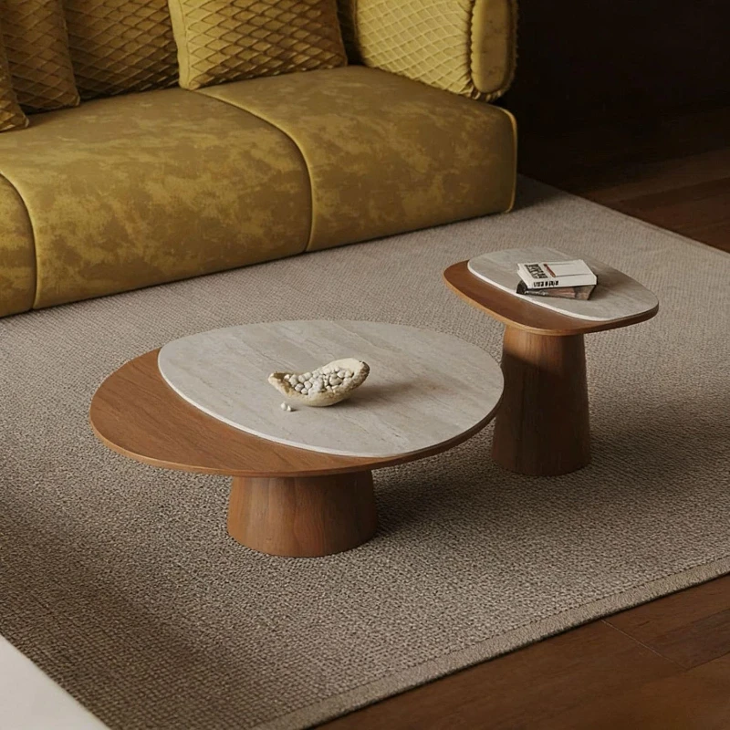 

LTT stacked shadow round coffee table cave stone rock slab coffee table living room household round small table