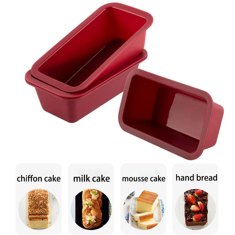 Silicone Baking Molds NonStick Rectangle Cake Pans Mini Loaf Pan Easy Release Bread Toast Mould Kitchen Accessories Pastry Tool