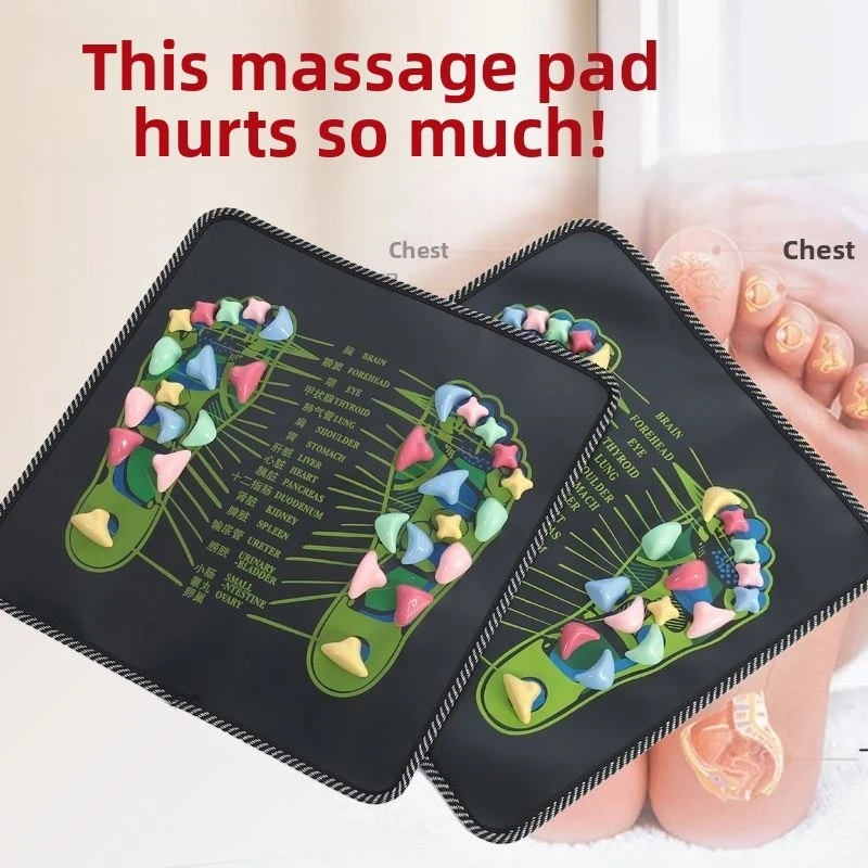 

35*35cm Therapy Relax Pain Stress Relief Reflexology Walk Stone Road Foot Massage Mat Acupressure Relax Massage Pad Trigger