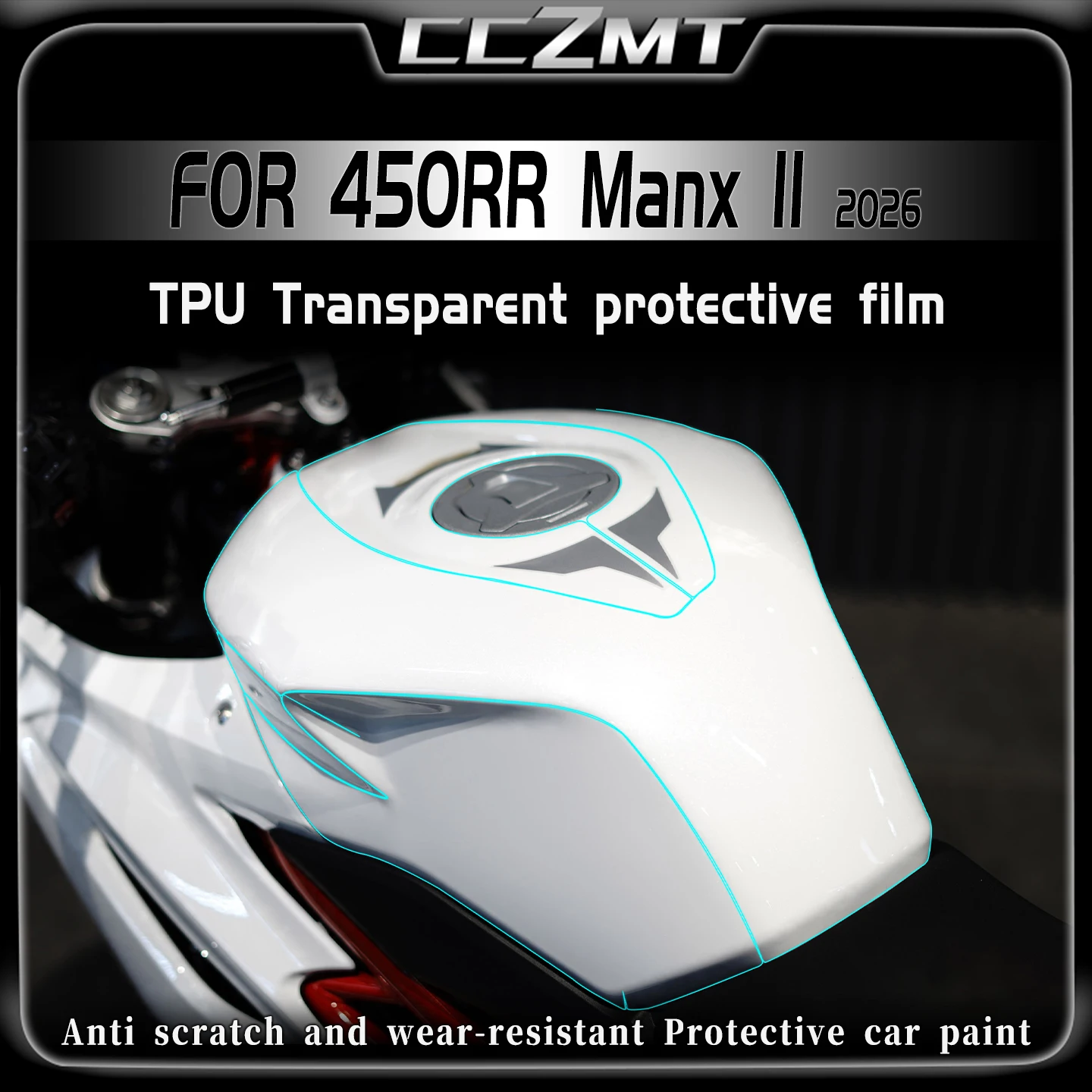 

For Colove 450RR Manx II 2026 transparent invisible car cover film oil tank scratch protection sticker modified accessories
