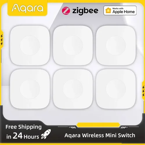 Imagen 1 del producto Aqara-Mini interruptor inalámbrico inteligente, botón de Control remoto Zigbee para seguridad del hogar, Control de una tecla Compatible con la aplicación Homekit