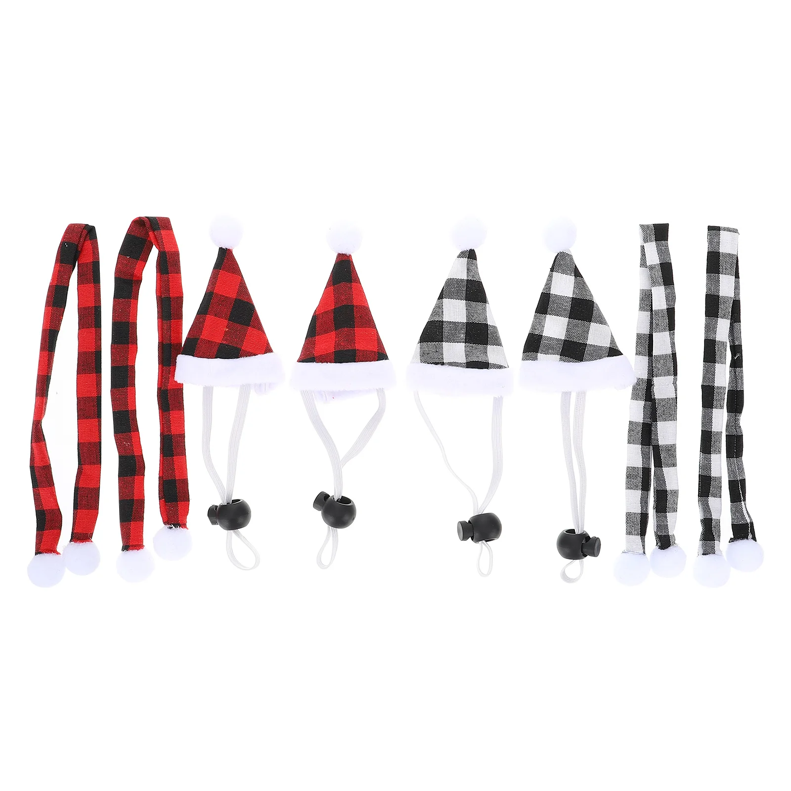 

4Sets Pet Christmas Hats Scarves Set Adorable Practical Multi-Purpose Photo Props Holiday Decor Rabbit Christmas Hat