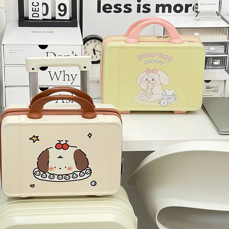 Kawaii Dog Makeup Storage Organizer Cute Travel Plastic Cosmetics Case Portable Large Capacity Storage Container For Girl Women