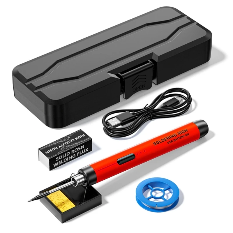 Portable Soldering Iron,Wireless Electric Soldering Iron Rechargeable Temperature Adjustment Welding Tool 203C