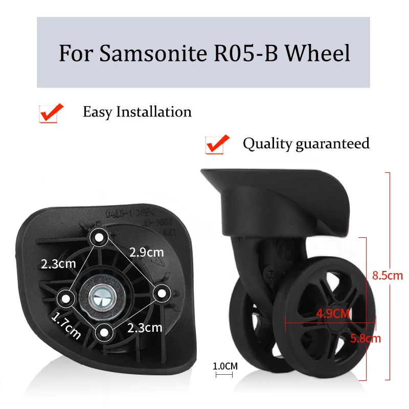 

Suitable For Samsonite R05-B Universal Wheel Trolley Case Wheel Replacement Luggage Pulley Sliding Casters wear-resistant Repair