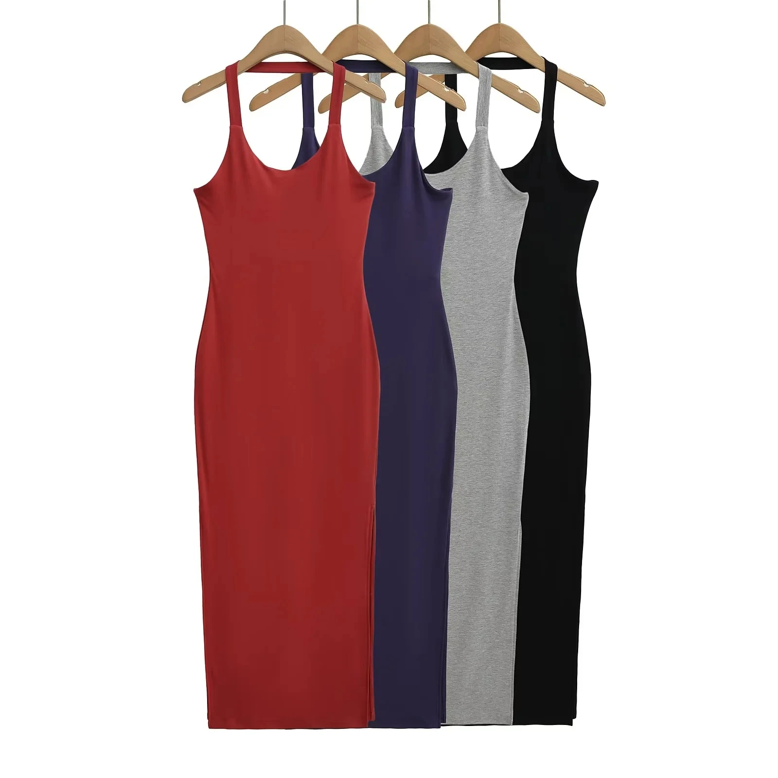 

Retro Red Strapl Dr Women's Summer New Sle Elely Slimming Mid-Length Bodycon Skirt High Waist Sexy Color